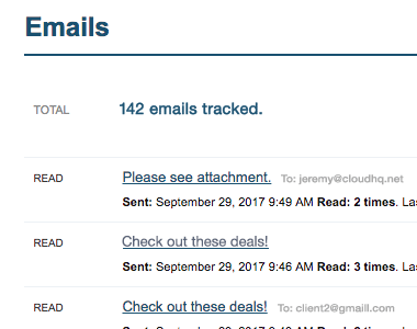 Unlimited email tracking